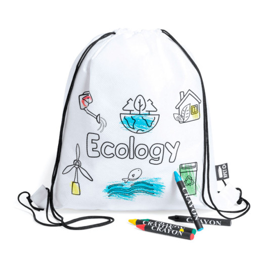 RPET Drawstring Bags with Crayons Main